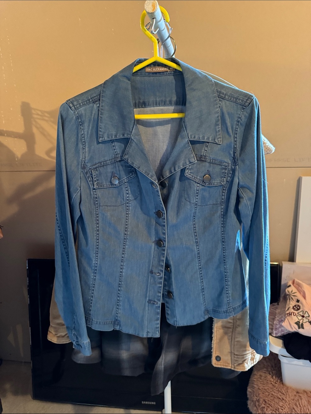 Light Blue Denim Jacket - Women's Button Front  size M